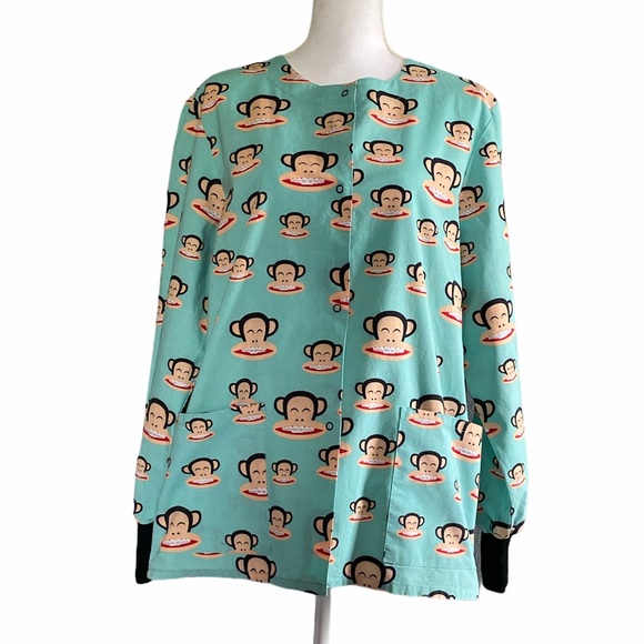 Paul Frank Scrub Top Julius w Braces Long Sleeve C - Picture 8 of 10